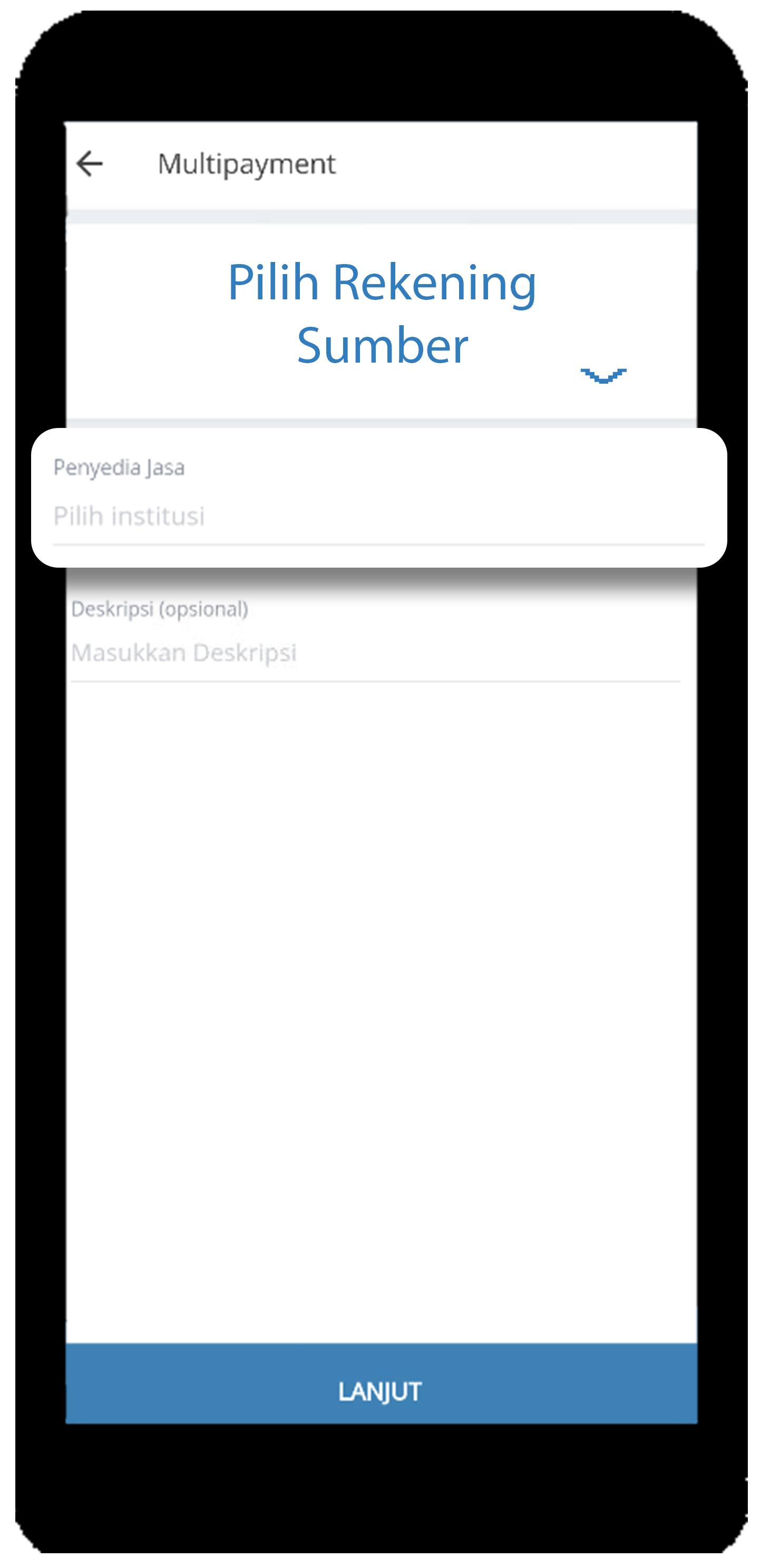 mandiri online app sumber rekening dan penyedia jasa
